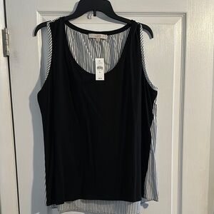 LOFT Black and White Striped Women's Top